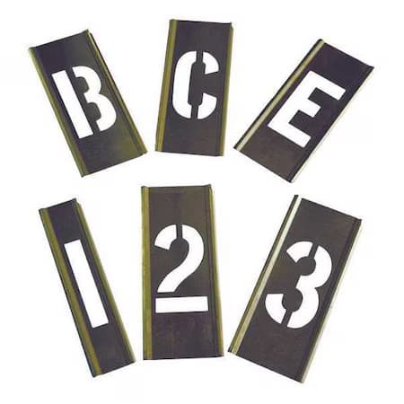Stencil, Combination Set, Letters And Numbers, 2 In Character Height, Not