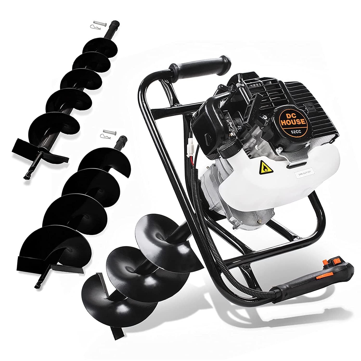 EPA Certified 52CC 2.4HP Auger Post Hole Digger 6'' 10'' Drill Bits Optional