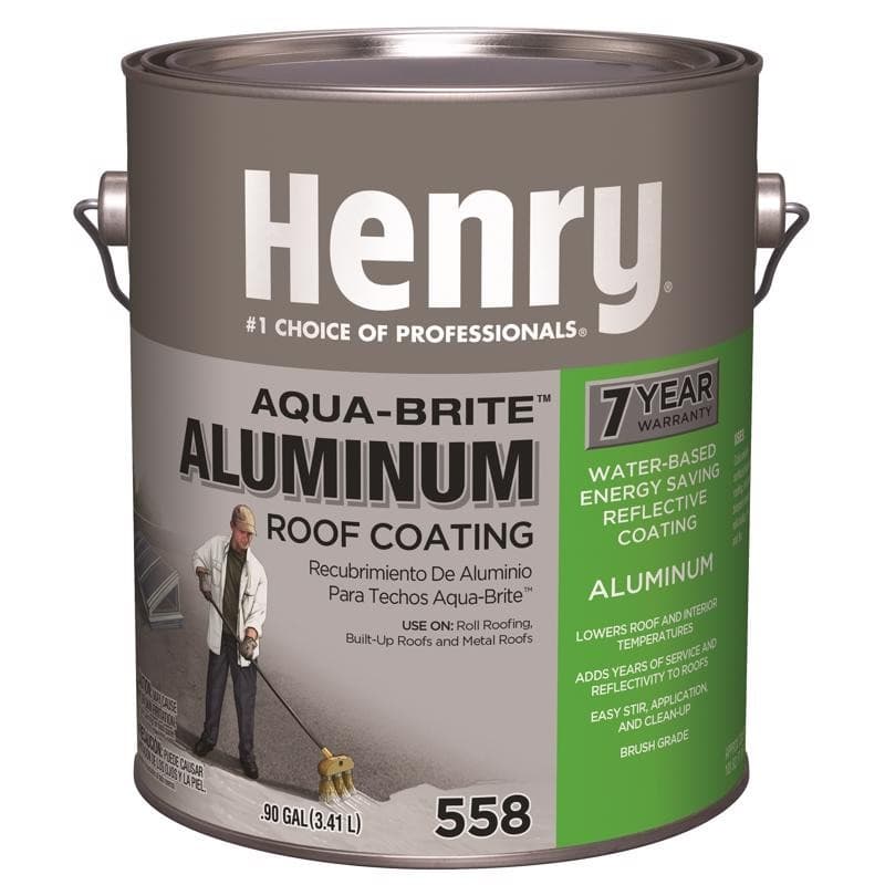 Henry Smooth Aluminum Aqua-Bright Aluminum Roof Coating 0.9 Gal. (Pack Of 4)
