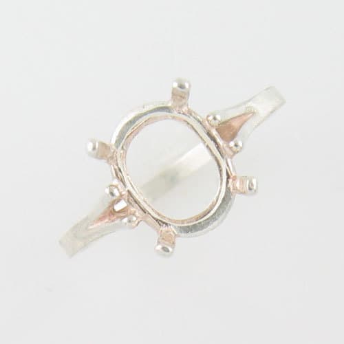 PRE-NOTCHED 11X9 OVAL SOLITAIRE RING .925 STERLING SILVER CR63SS