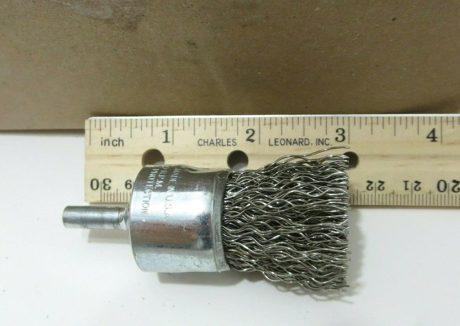 WEILER 10024 1 in .020 Stainless Steel Crimped Wire End Brush Made in USA