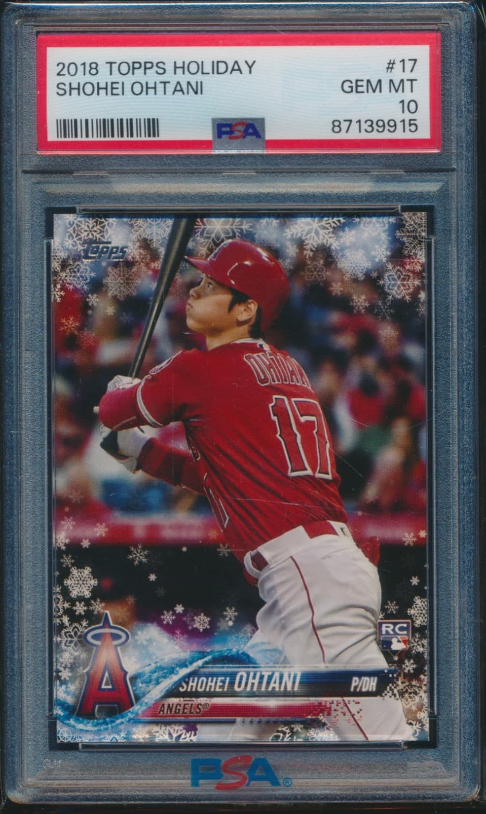 PSA 10 SHOHEI OHTANI 2018 TOPPS HOLIDAY #17 LA Angels Rookie Card RC GEM MINT