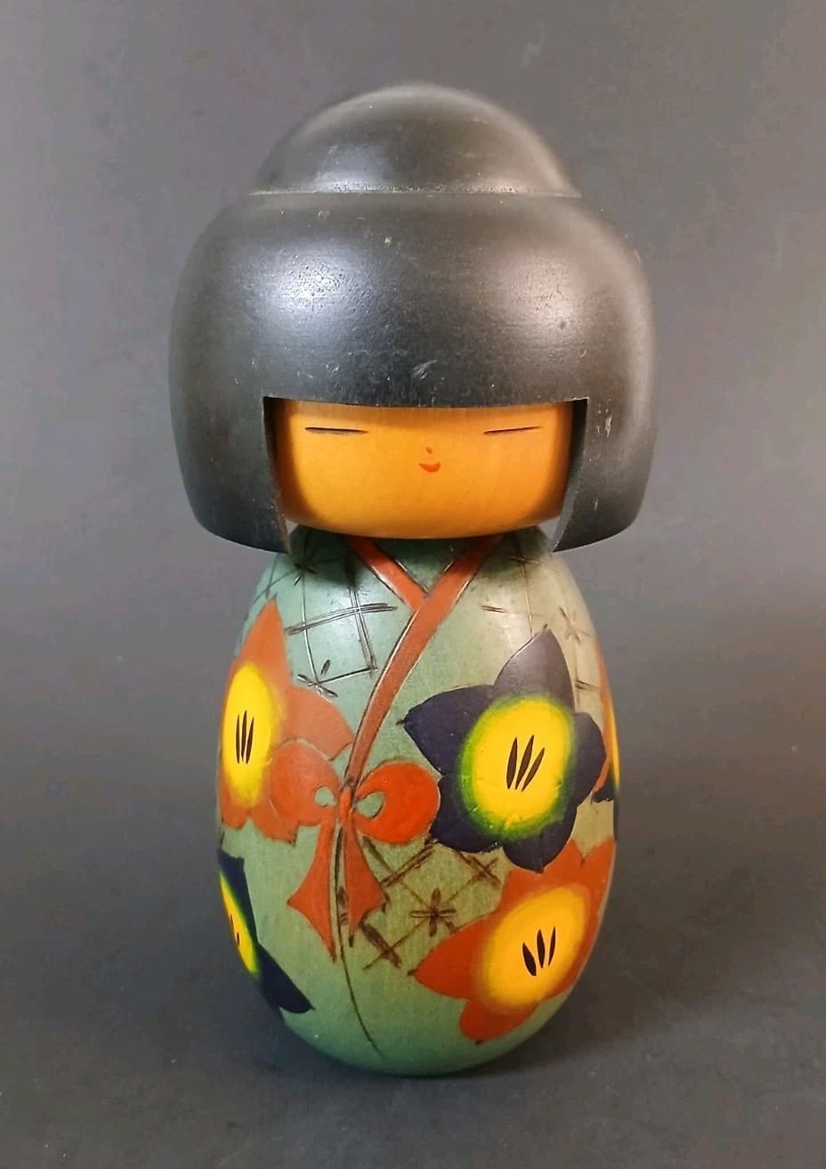 Gumma Kokeshi Doll Yuji (Yushi) Kawase 7" Signed JAPAN Vintage