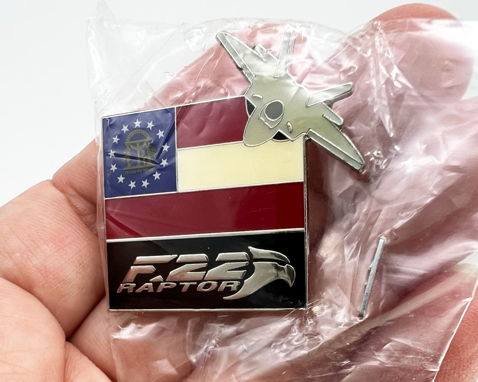 Lockheed Martin Georgia F-22 Raptor Aircraft Production Pin New Unused Military