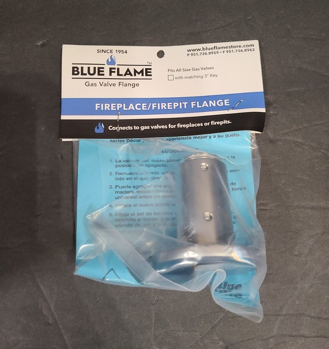 Blue Flame UF.SCH.06 Universal Gas Valve Flange Fireplace/FirePit Flange New