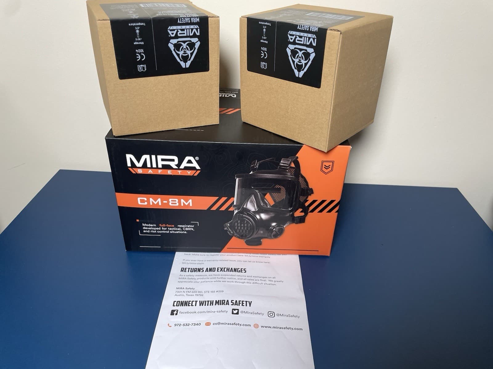 MIRA Safety Tactical Gas Mask w/ Drinking System And 2 Filters - Black (CM8M)