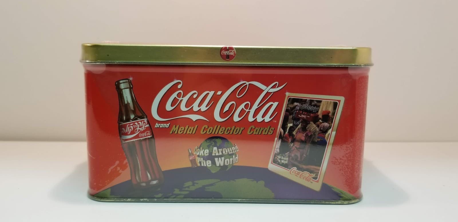 Coca Cola Coke Around the World Tin with Metal Cards