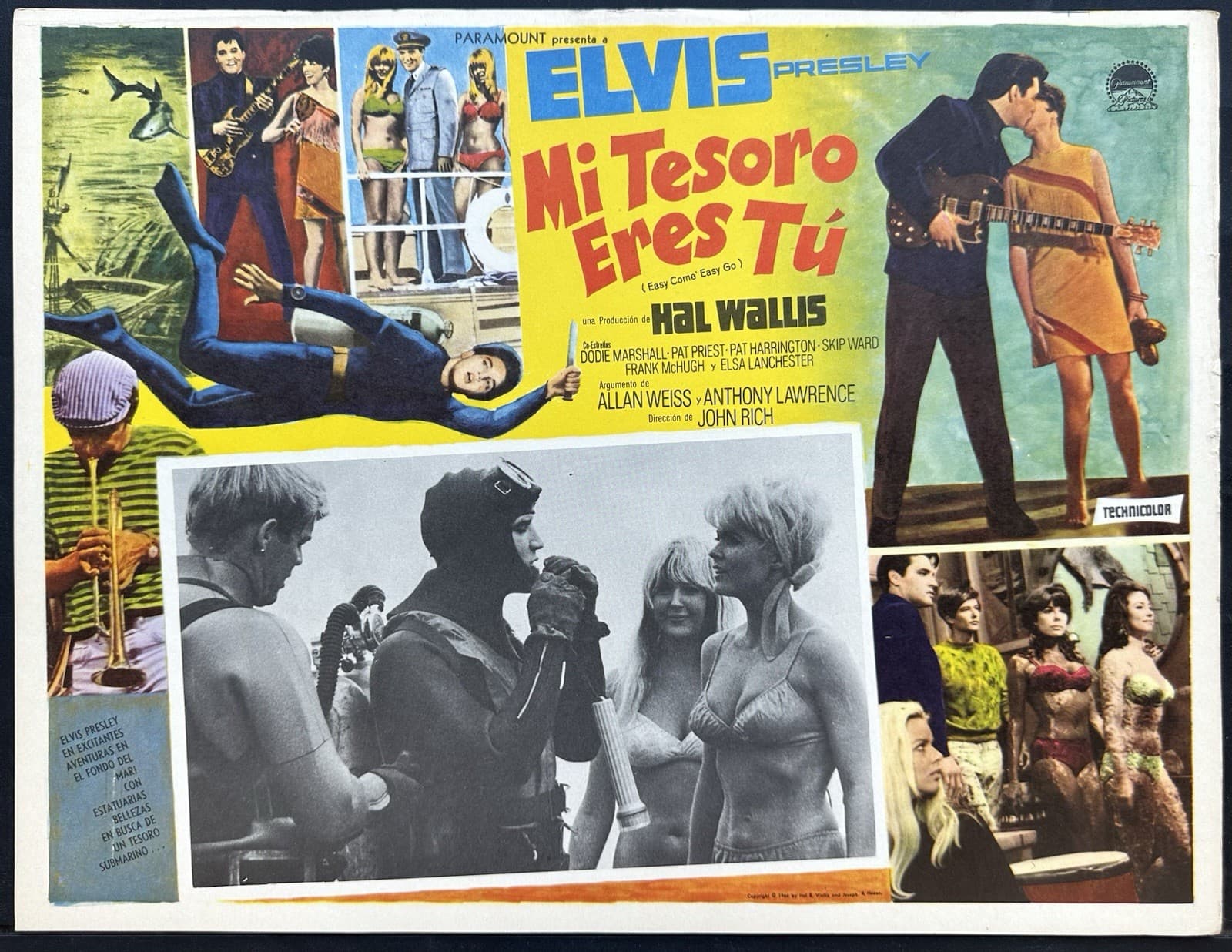 ELVIS PRESLEY EASY COME EASY GO PAT PRIEST MEXICAN LOBBY CARD 1967