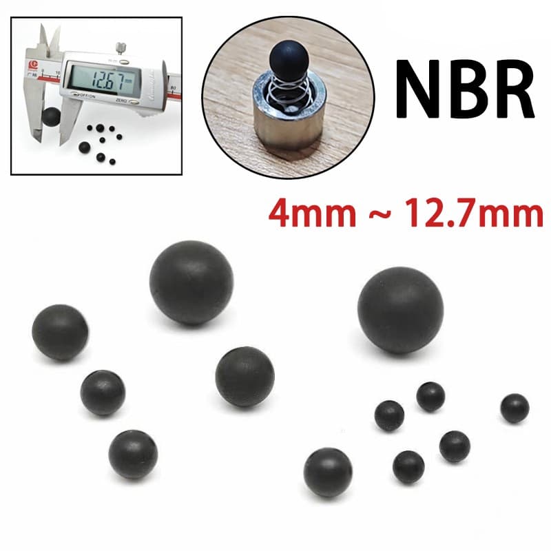 Black Nitrile Rubber Balls NBR Solid Ball Oil Resistant Fuel Petrol 4mm ~ 12.7mm