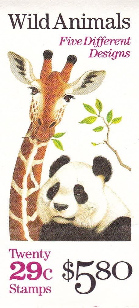 U.S. COMM BOOKLET OF 20 SCOTT#BK202 29ct 1992 WILD ANIMALS MINT P#K1111