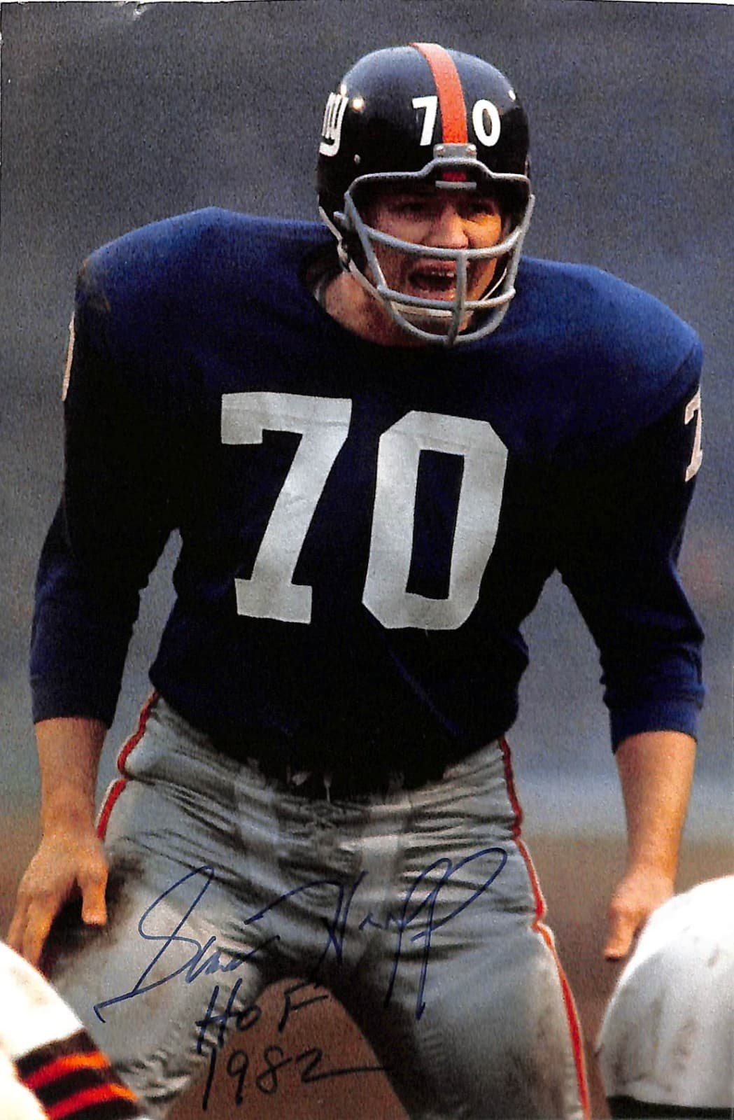 Sam Huff Autographed 5 1/2" x 8 1/2" Magazine Page Cut Out Giants