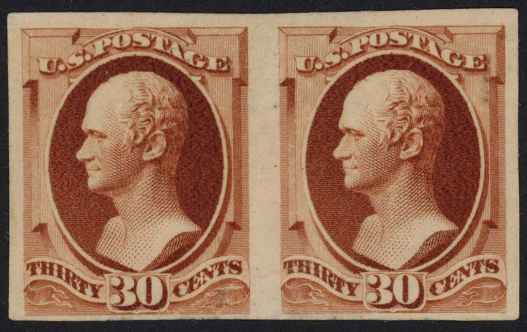 USA Scott# 217P5, IMPERF Proof Pair on stamp paper, PSE Cert SCV $1750 (51648)