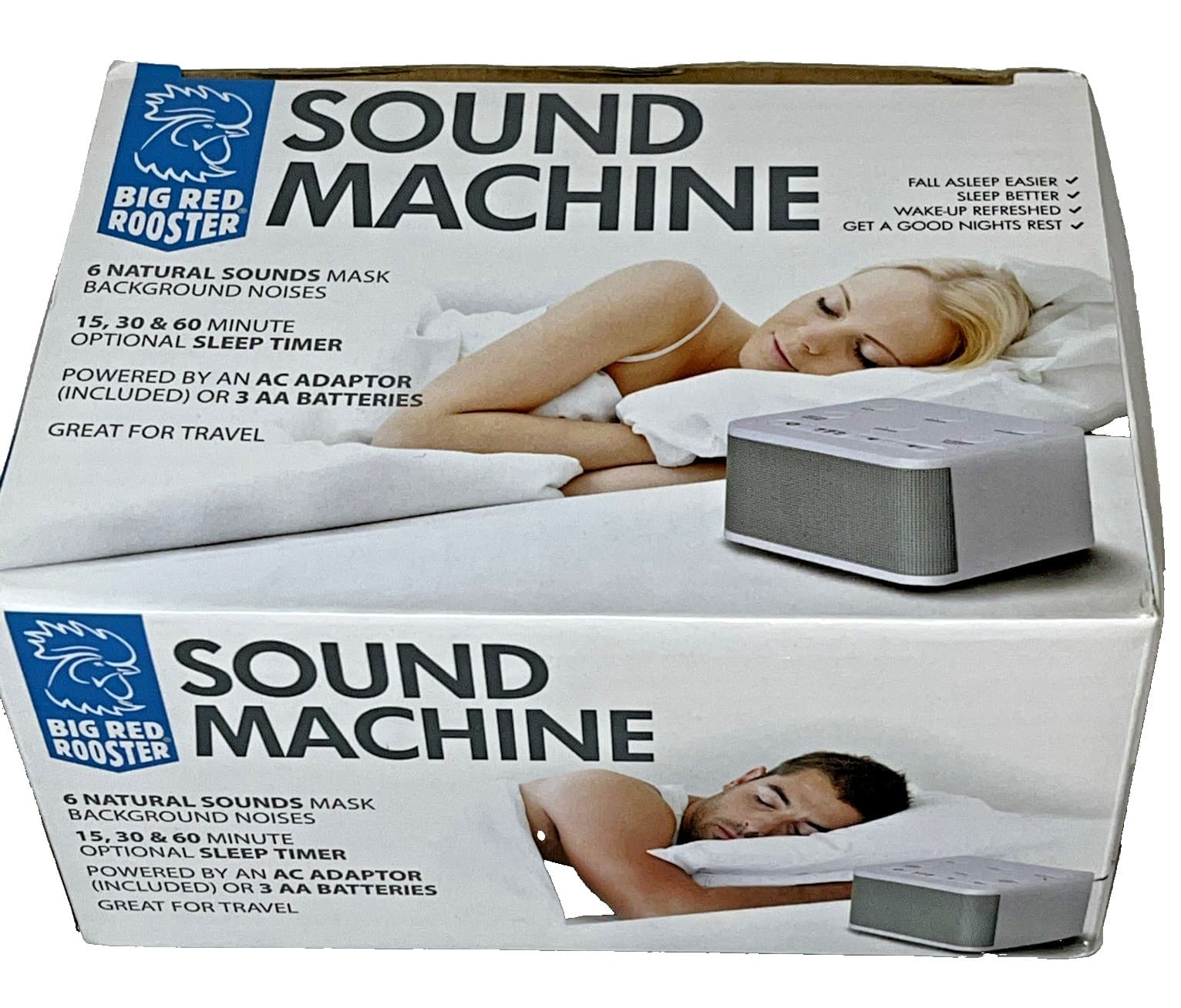 Sound Machine Timer 6 Backgrounds Battery Backup White Noise Big Red Rooster
