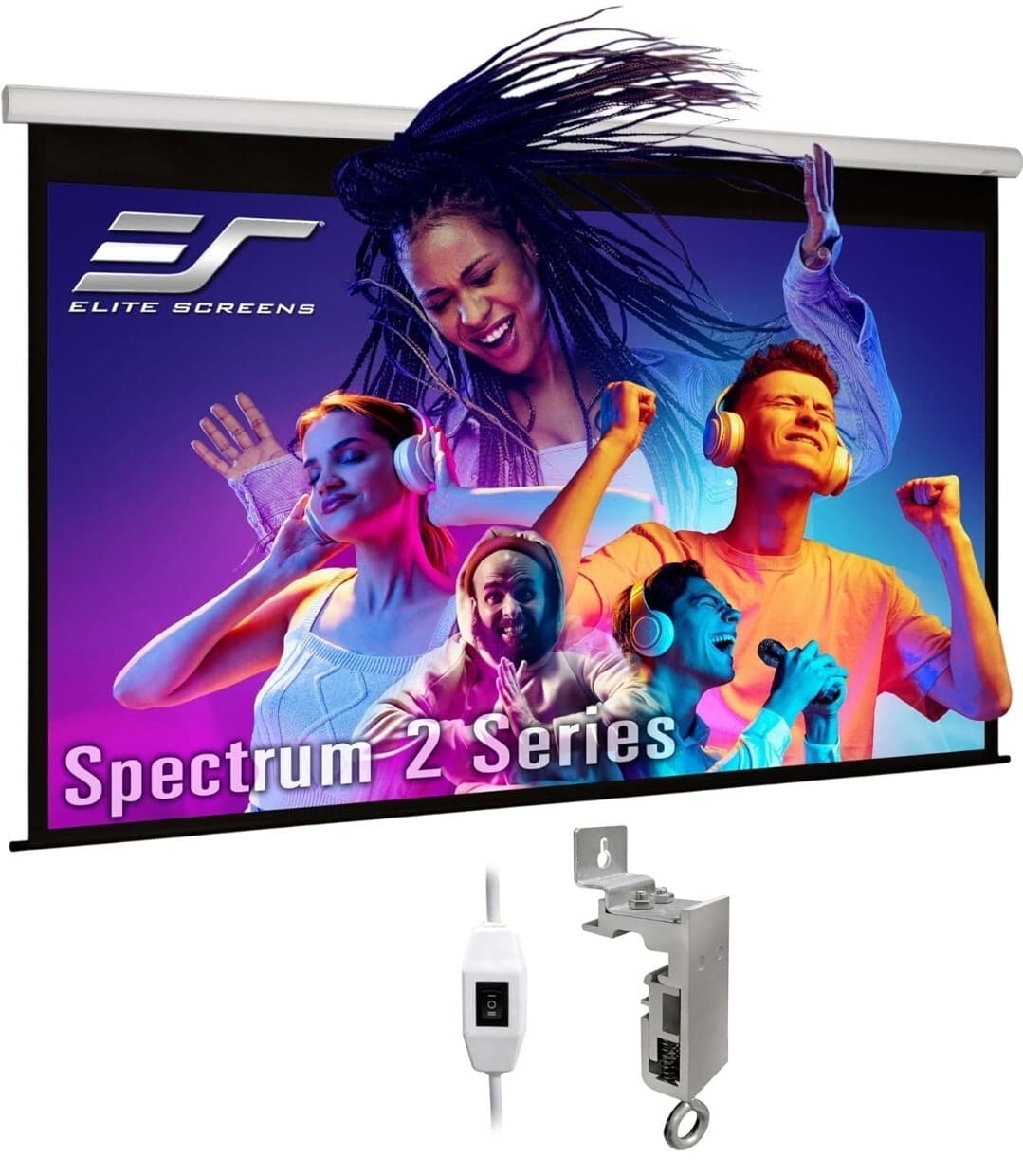 Elite Screens Spectrum2, 120" 16:9 Electric Motorized Drop Projector Screen NEW