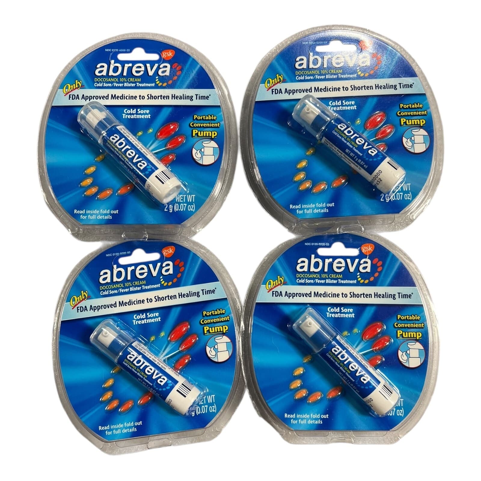 Abreva Cold Sore Fever Blister Treatment Total 4 Pump New EXP2026+