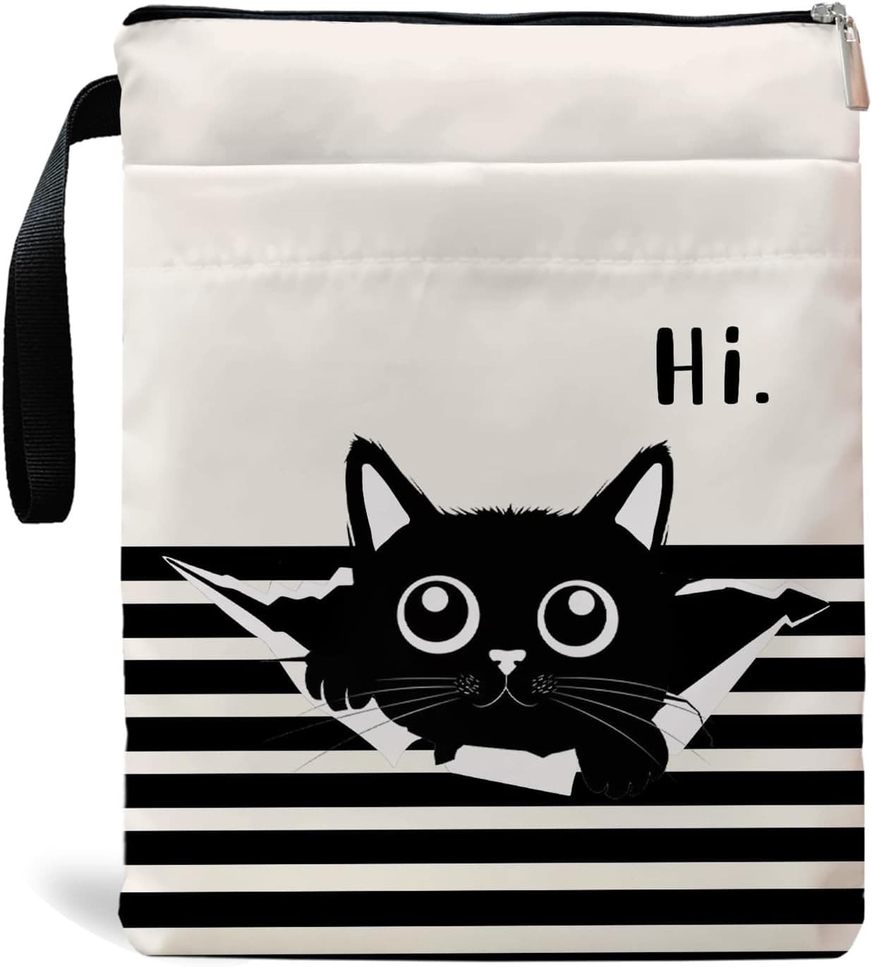 Book Sleeve with Zipper, Funny Cat & Book Design for Book Lovers