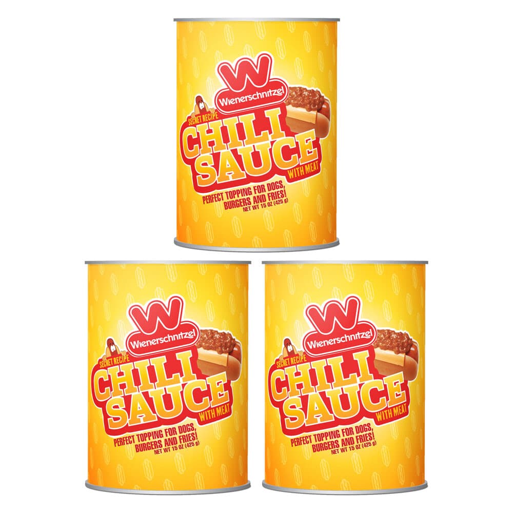Wienerschnitzel Chili Sauce w/ Meat Secret Recipe Hot Dog Cans - 3 Pack