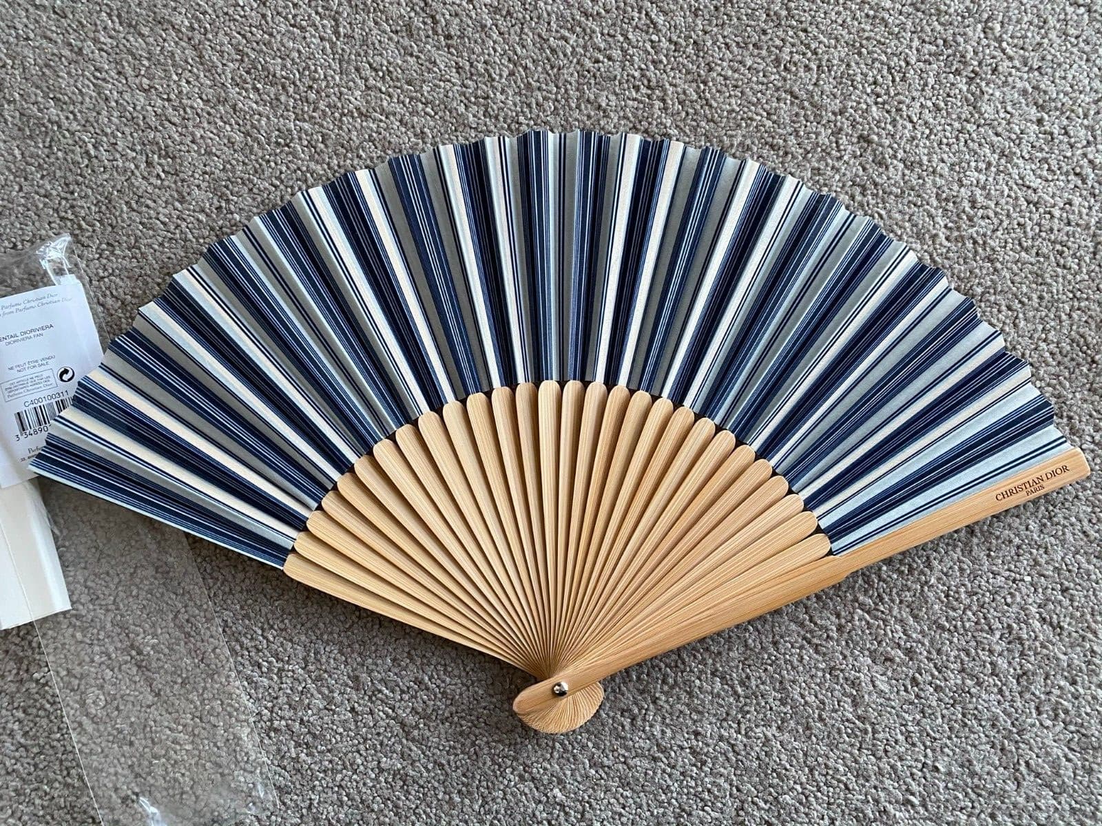 New Authentic Christian Dior Diorviera Bamboo Folding Fan Accessory Collectible