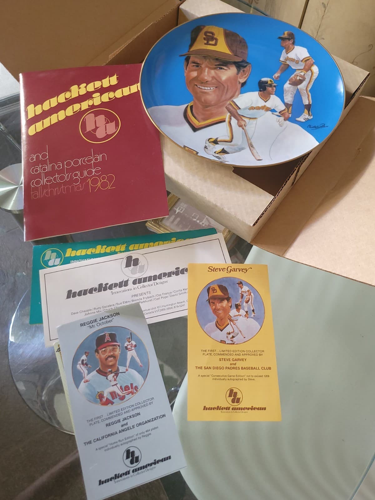 Steve Garvey 1983 Plate 3888/10,000 Signed Hackett American Original Box-Papers