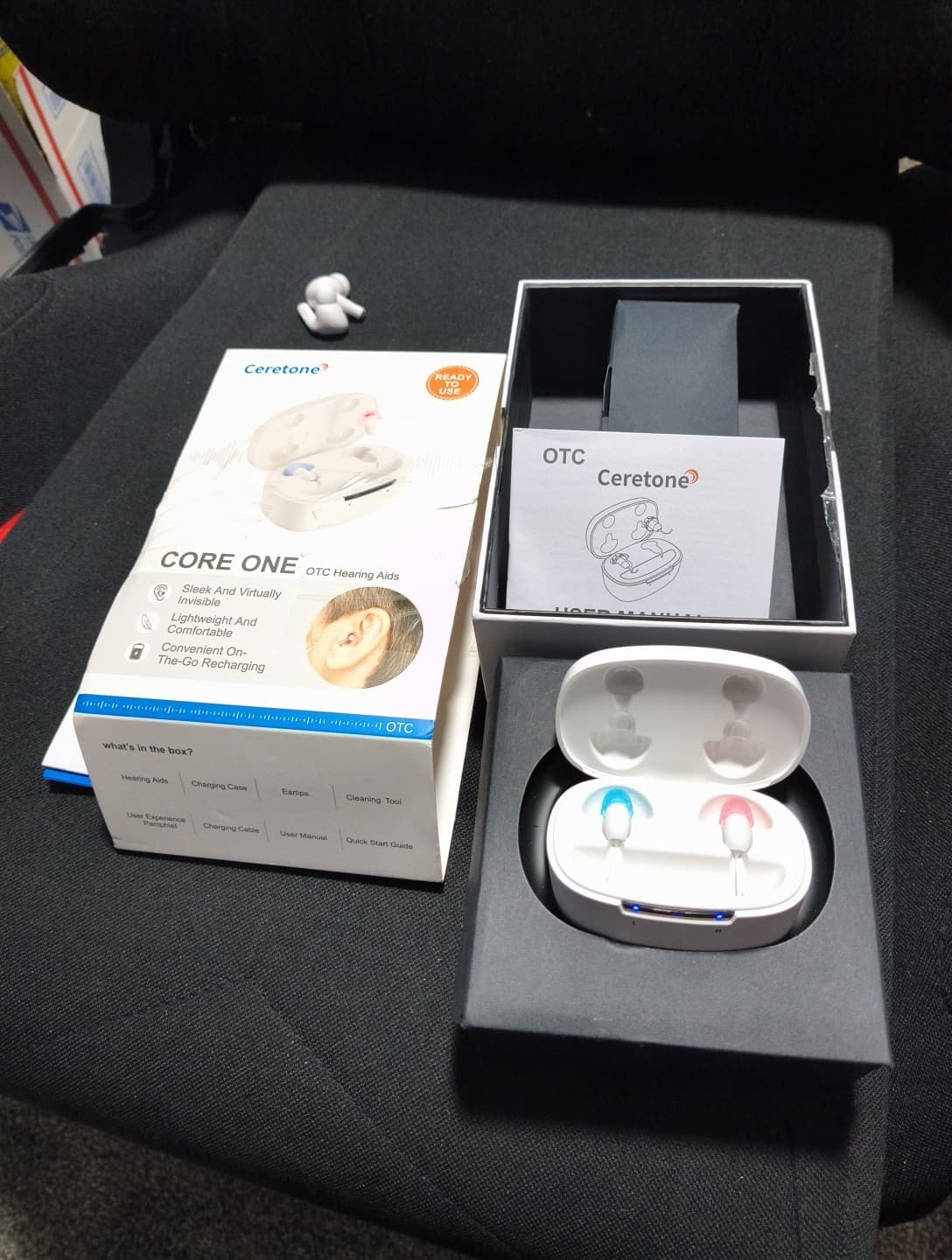Ceretone Core One OTC Hearing Aids Open Box