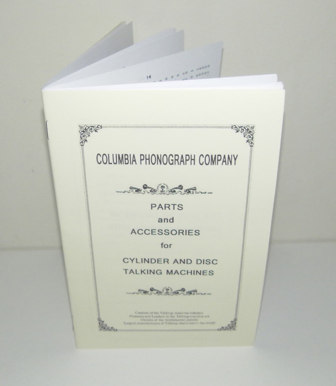 Columbia Phonograph Parts Manual Reproduction