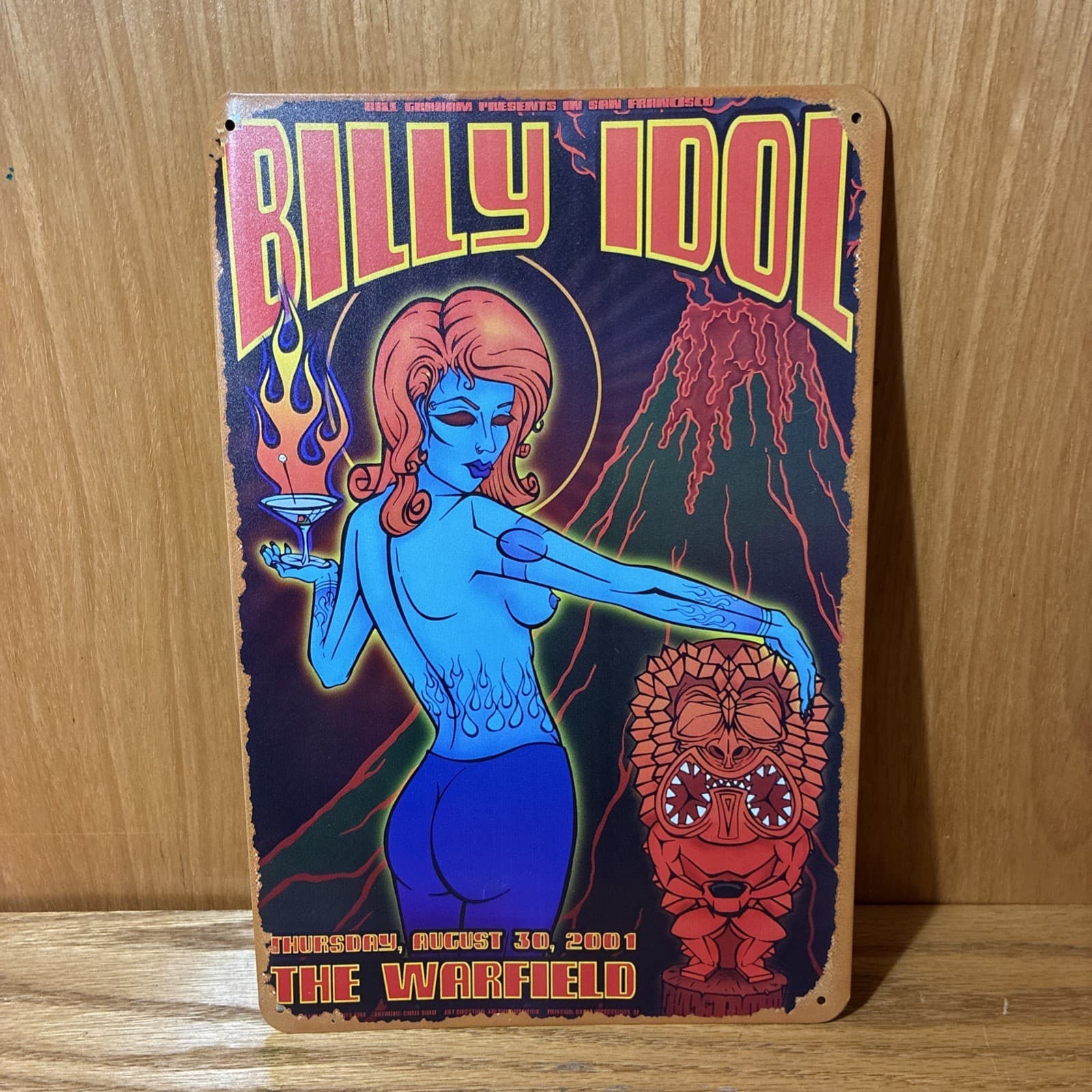 Billy Idol Metal 12” Concert Poster Warfield 2001 (5B)