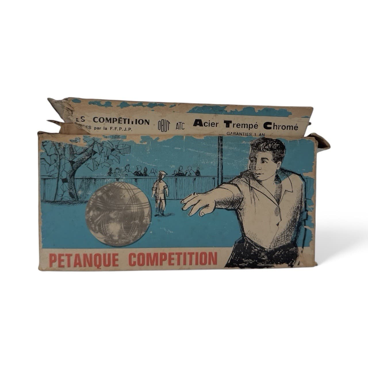 Vintage Obut Boules De Petanque Chrome Balls w Orig Box
