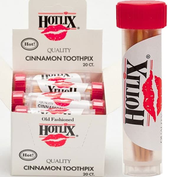 20 TUBES HOTLIX CINNAMON FLAVORED TOOTHPICKS TOOTHPIX HOT FIRE BALL FRESH STOCK