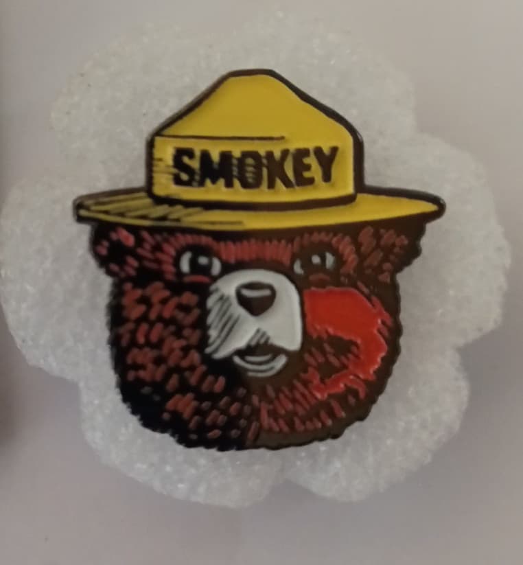 SMOKEY THE BEAR- ENAMEL PIN-SHIP ALL THE PINS YOU BUY FOR $4.99-VISIT OUR STORE
