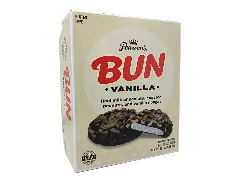 Pearson's Vanilla BUN Cluster Peanuts Milk Chocolate Vanilla Nougat Pack of 24