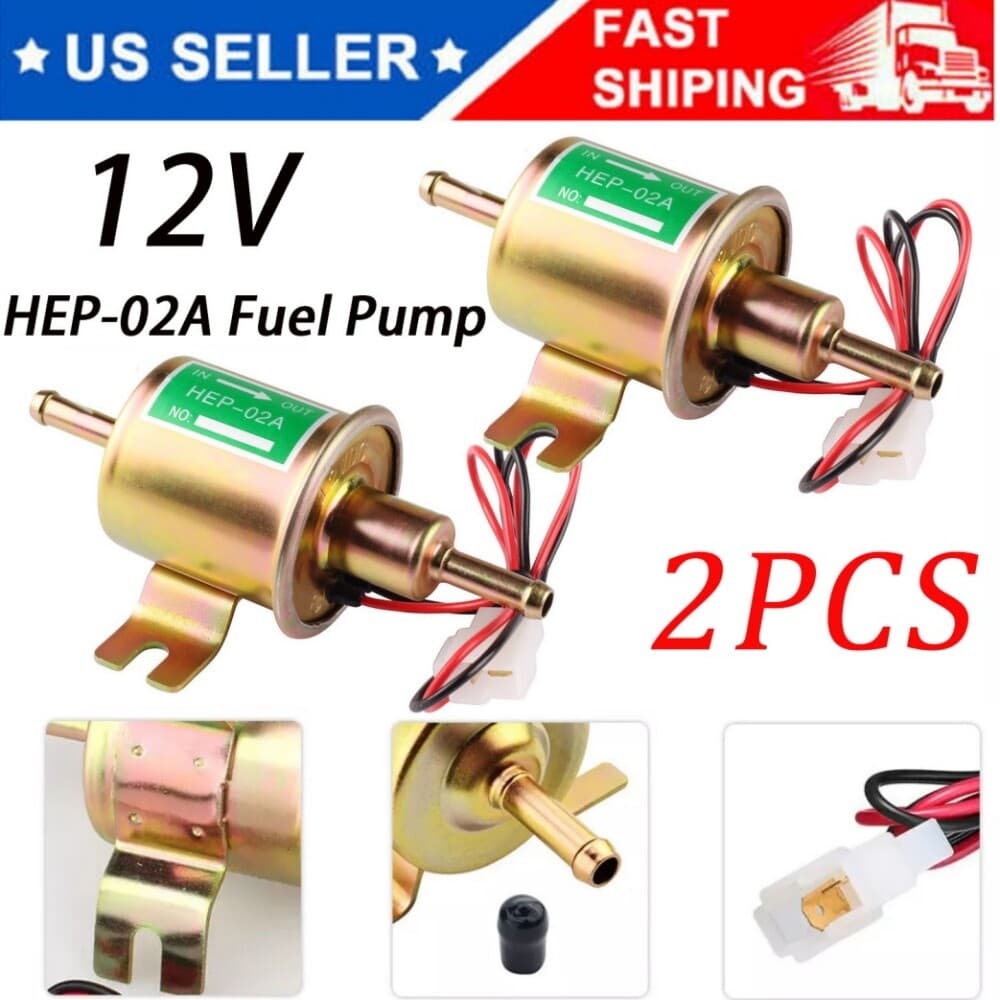 12V Inline Fuel Pump Electric Transfer Low Pressure Gas Diesel Fuel Pump HEP-02A