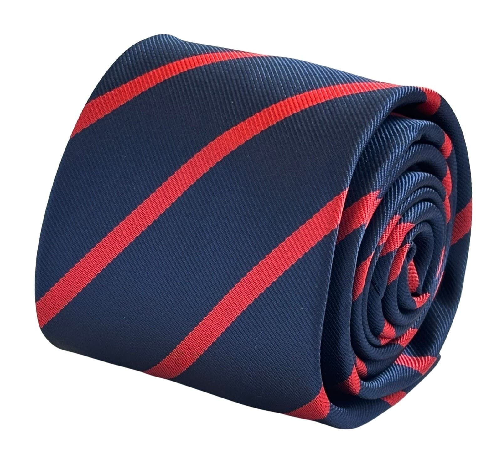 dark navy blue and red striped tie military school style by Frederick Thomas