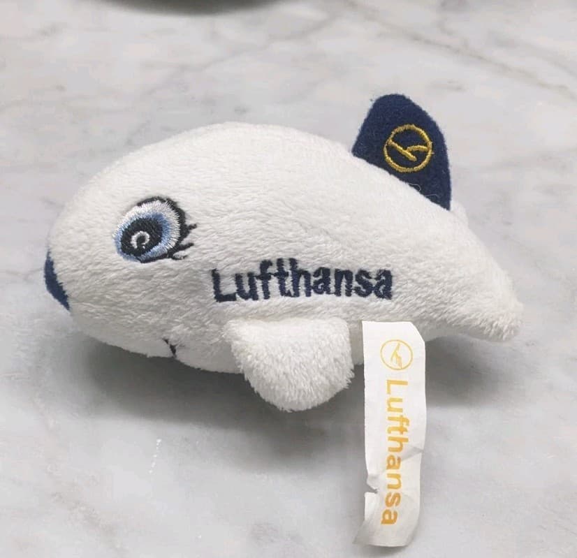 Lufthansa Airlines Airplane Plane 4" Airbus Blue Company Logo Mini Plush Toy