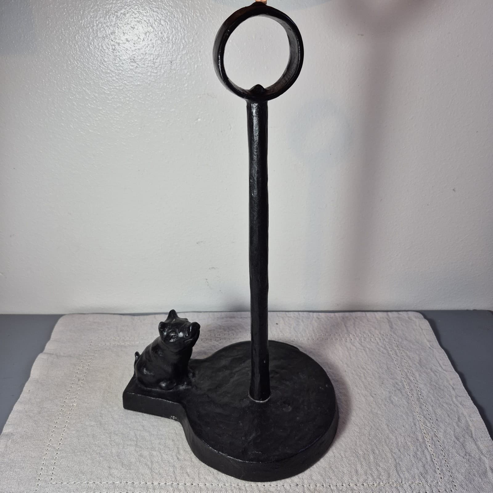 Pottery Barn Blacksmith Pig Paper Towel Holder
