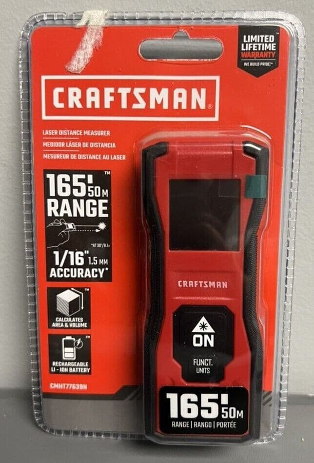 Craftsman Laser Distance Measurer 165 Ft Range CMHT77639N