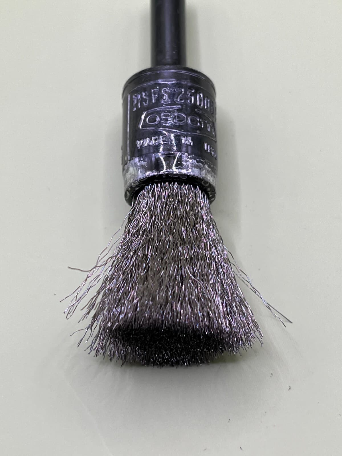 QTY-10) Wire Brush, Osborn 1/2" SS, HS End Brush (.005 wire) with 1/4" Shank.