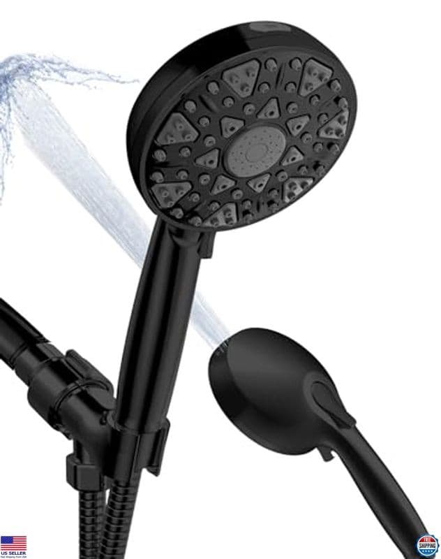 Shower Head With Handheld High Pressure 7 modes, Built-in Power Wash to Clear
