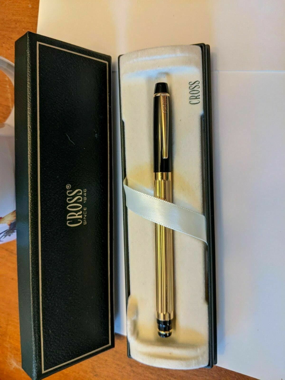 Cross Metropolis Rollerball Pen Black & 23k Gold New In Box Made In Usa *