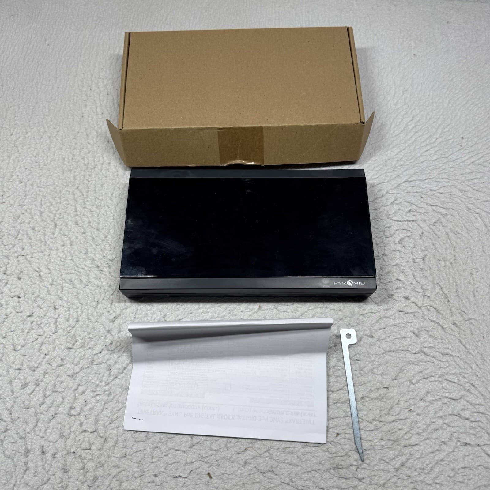 PYRAMID Wall Clock Digital POE 4" 4 Digit Red LED SED4R4LDRB 11.5"