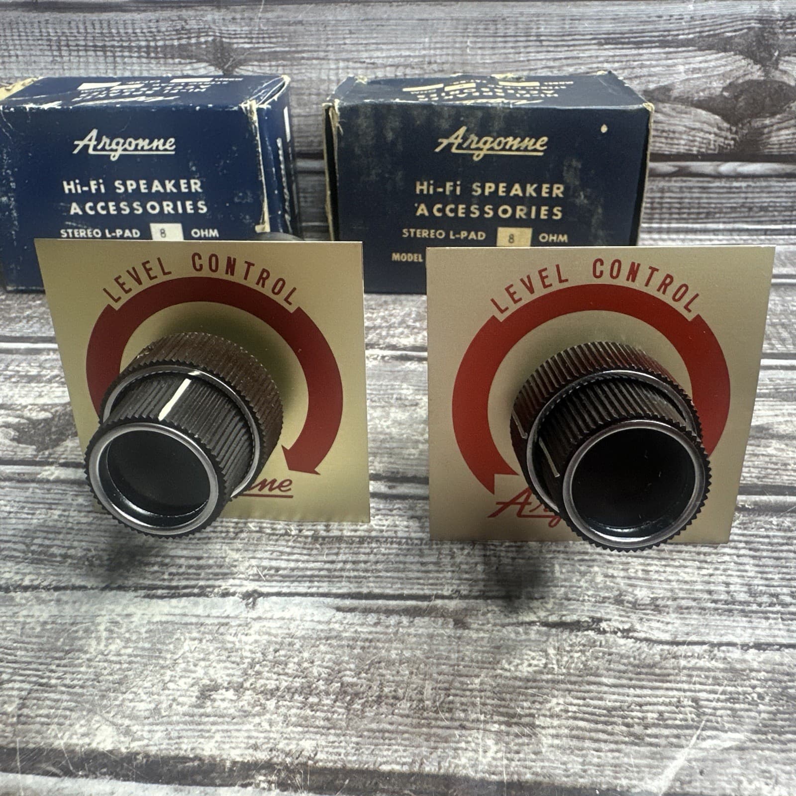 (2) Argonne Hi-Fi Speaker Stereo L-Pad 8 Ohm Model AR-420 Catalog #99-6140 NOB