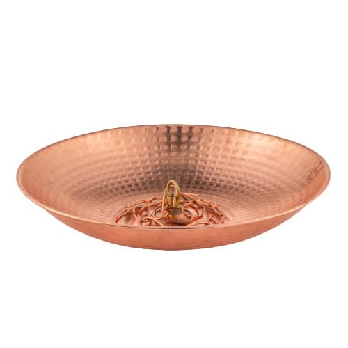 Marrgon Hammered Copper Rain Chain Receptical Basin– Bowl Shaped Anchoring Basin