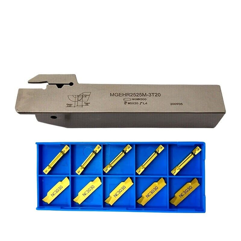 3MM CNC Grooving Partting Cut-Off Tool Holder MGEHR2525 + 10PCS MGMN300 insert