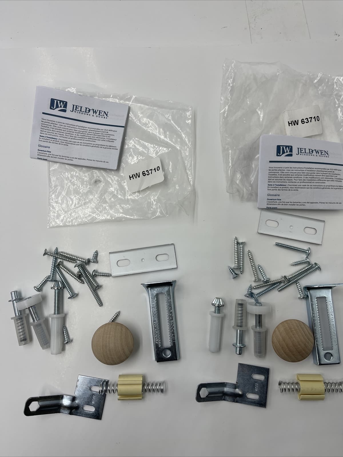 (2 SETS) JELD-WEN Hardware for BiFold Door 7/8" Track HW 63710 MADEinCANADA!