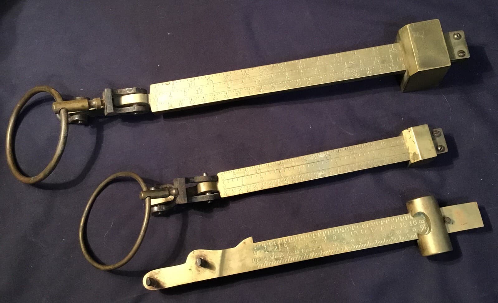 2 Brass Winchester/Fairbanks Bushel Grain Scales Numbers 6 & 222 + One Other