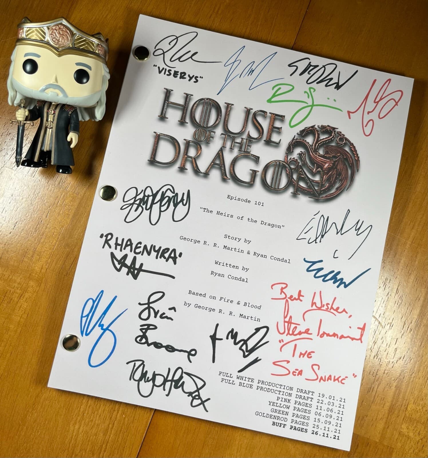 House of the Dragon Pilot Script Signed- Autograph Reprints- 76 Pages
