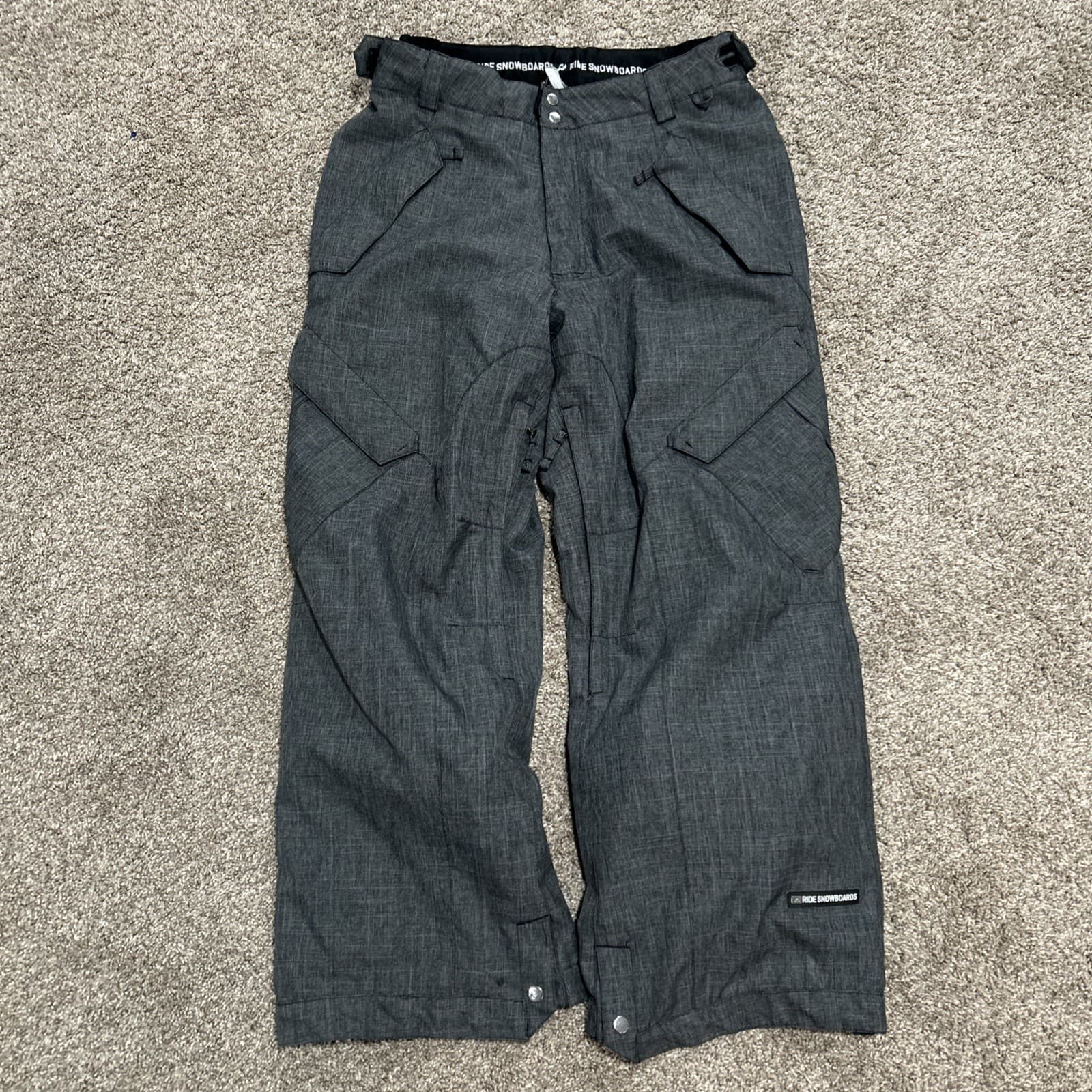 Ride Snow Pants Mens L Gray Snowboard Ski Lined