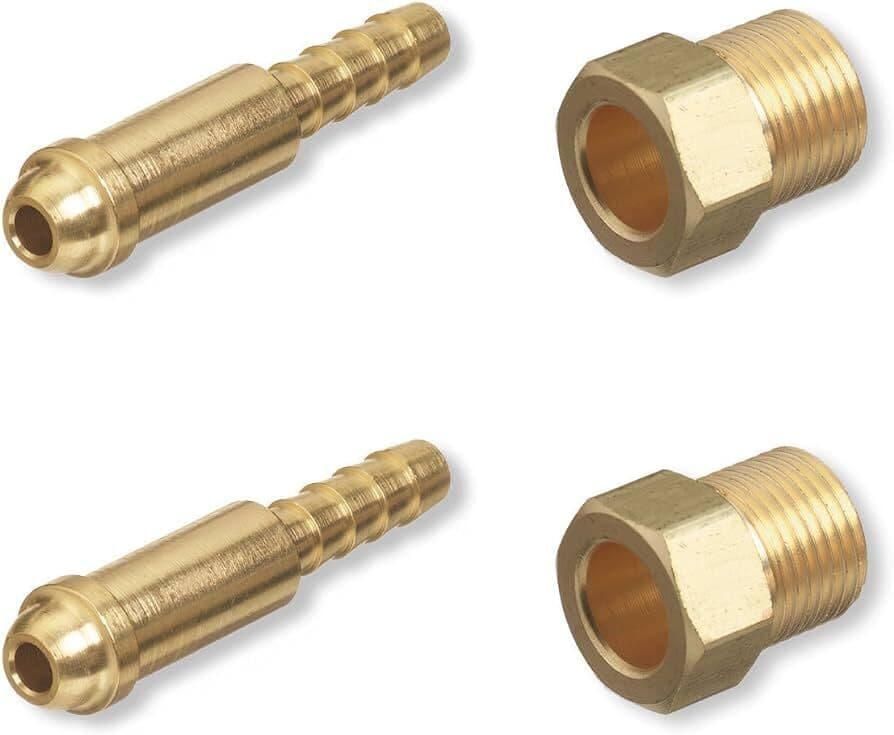 Argon Nut & Nipple x 3/16" Hose Barb, Mig Tig Welding Fitting Inert Gas, 2 Sets