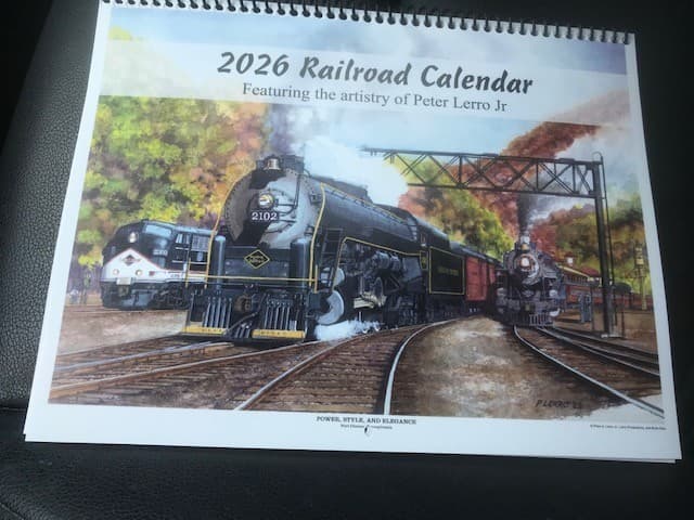 2026, Railroad Calendar Peter Lerro Jr EBT, Reading & Northern, Pennsy & More