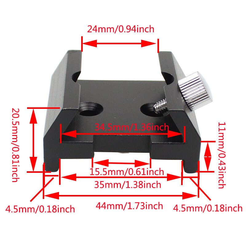 2 holes Finderscope Base Dovetail Slot Dovetail Tail Bracket Dove Groove