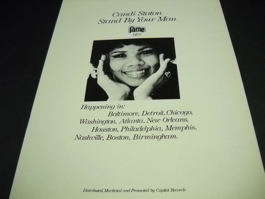 CANDI STATON Stand By Your Man FAME 1472 original 1970 PROMO POSTER AD mint con